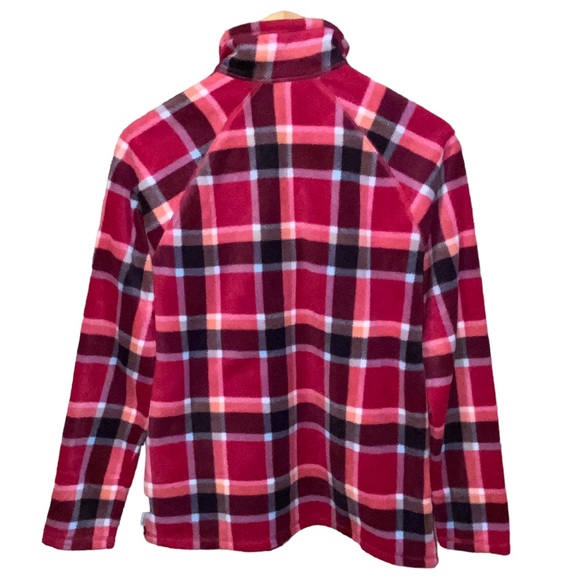 Eddie Bauer Venture Red Plaid 1/4 Zip Plush Pullover Fleece Top - Women’s Small - Picture 7 of 12